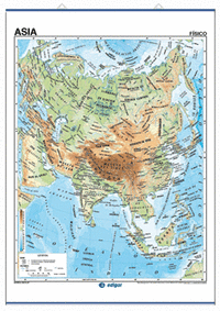 Mapa mural asia fis/pol 100x140 doble cara