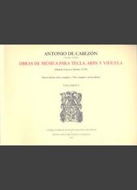 Obras de musica 4 volumenes  para tecla arpa y vihuela