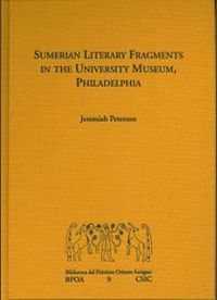Sumerian literary fragments in the university museum, philad