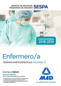 Enfermero/a del Servicio de Salud del Principado de Asturias (SESPA). Temario Parte Específica Volumen 2