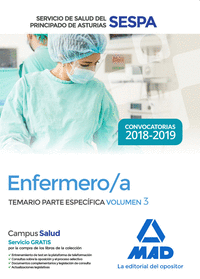 Enfermero/a del Servicio de Salud del Principado de Asturias (SESPA). Temario Parte Específica Volumen 3