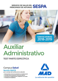 Auxiliar Administrativo del Servicio de Salud del Principado de Asturias (SESPA). Test Parte Específica