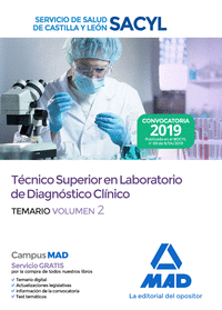 Técnico Superior en Laboratorio de Diagnóstico Clínico del Servicio de Salud de Castilla y León (SACYL). Temario Volumen 2