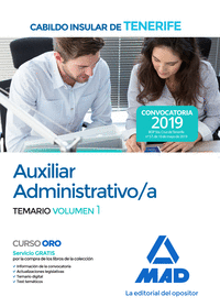 Auxiliar Administrativo/a del Cabildo Insular de Tenerife. Temario volumen 1