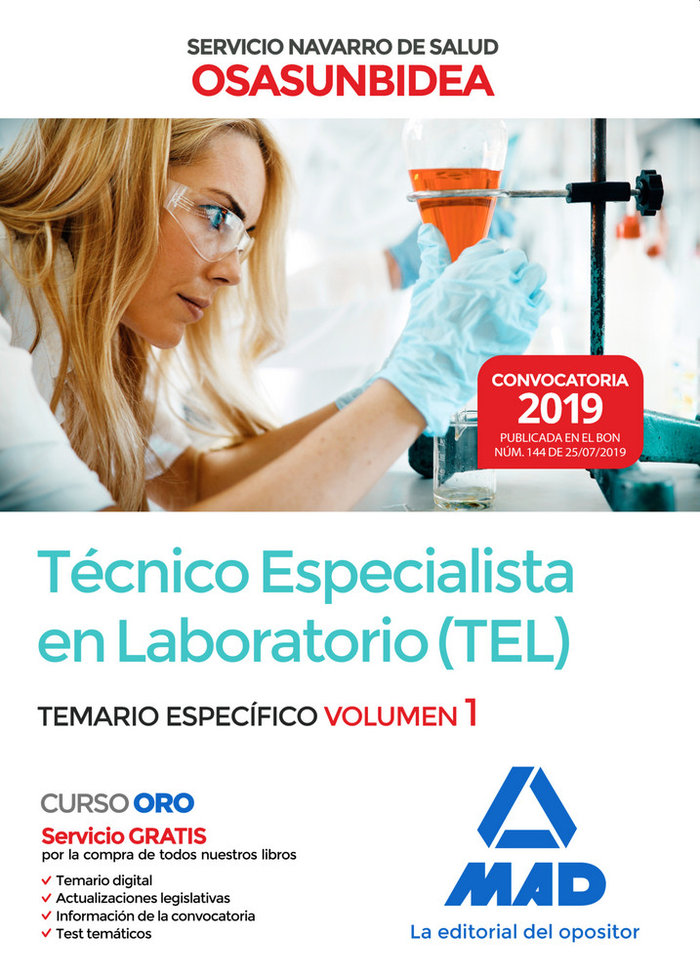 Técnico Especialista en Laboratorio (TEL) del Servicio Navarro de Salud-Osasunbidea. Temario específico volumen 1