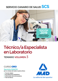 Técnico/a Especialista en Laboratorio del Servicio Canario de Salud. Temario volumen 3