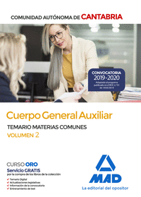 Cuerpo General Auxiliar de la Comunidad Autónoma de Cantabria. Temario de Materias Comunes volumen 2