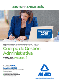 Cuerpo de Gestión Administrativa [Especialidad Gestión Financiera (A2 1200)] de la Junta de Andalucía. Temario Volumen 1