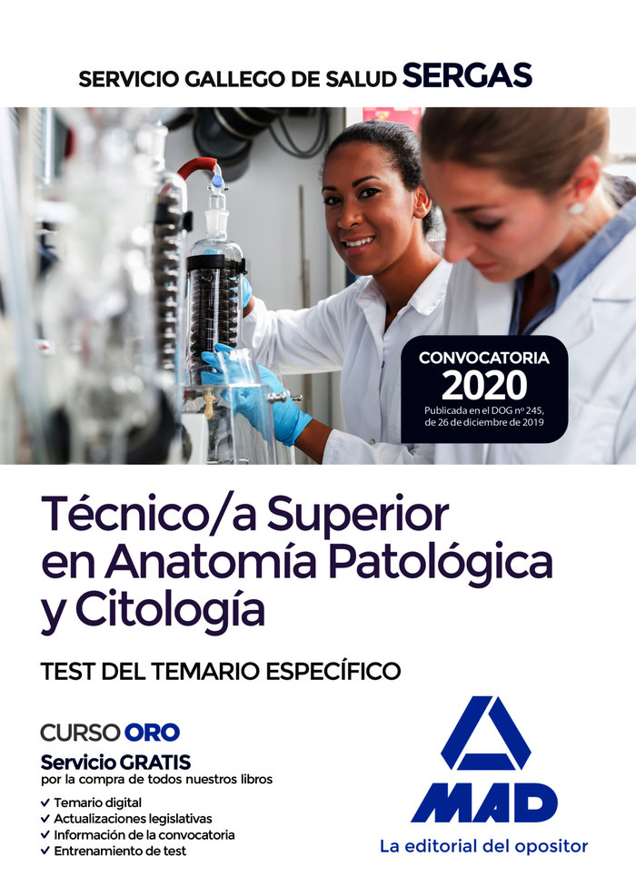 Técnico/a Superior en Anatomía Patológica y Citología del Servicio Gallego de Salud. Test específico