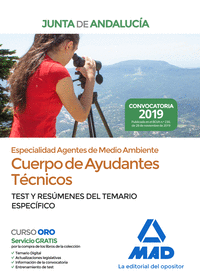 Cuerpo de Ayudantes Técnicos Especialidad Agentes de Medio Ambiente de la Junta de Andalucía. Test y resúmenes del Temario específico