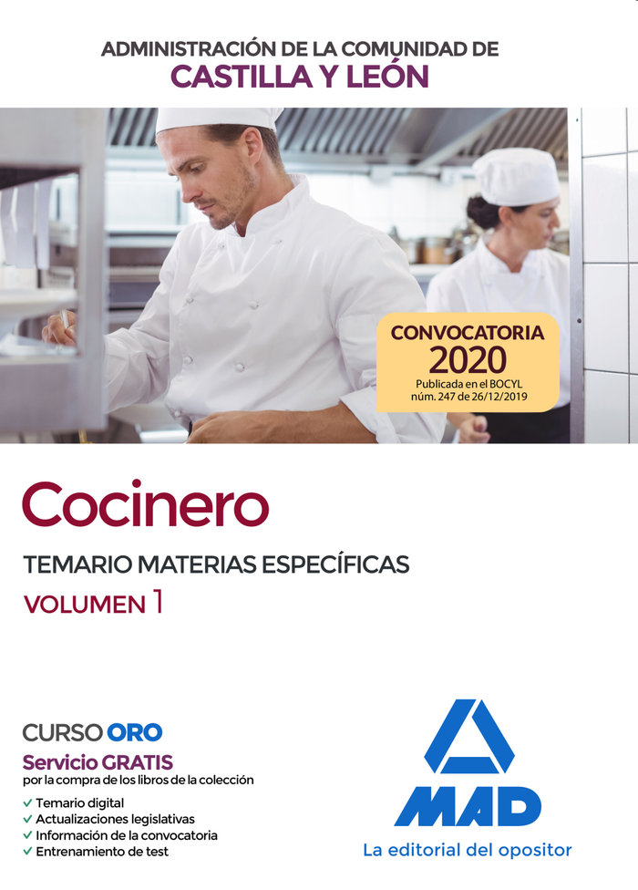Cocinero de la Administración de la Comunidad de Castilla y León.Temario materias específicas volumen 1