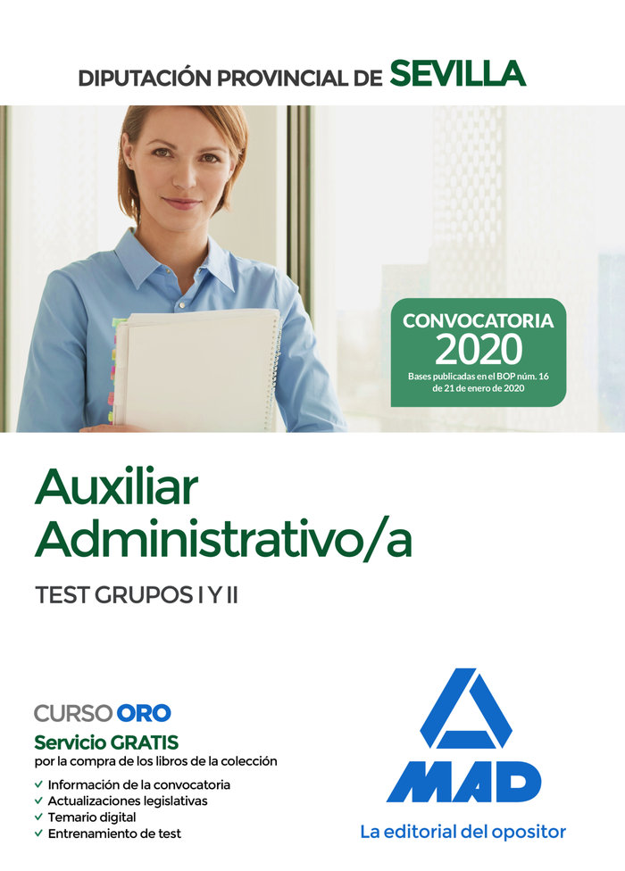Auxiliar Administrativo/a de la Diputación Provincial de Sevilla. Test de los Grupos I y II