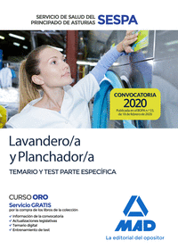 Lavandero/a y Planchador/a del Servicio de Salud del Principado de Asturias (SESPA). Temario y test parte específica