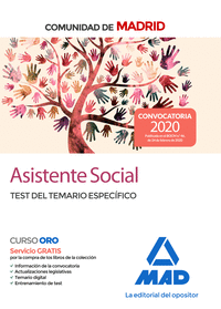 Asistente social de la Comunidad de Madrid. Test del Temario específico