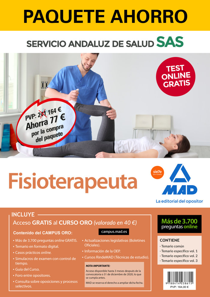 Paquete ahorro y test online gratis fisioterapeuta del servicio andaluz de salud