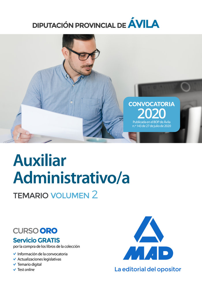 Auxiliar Administrativo de la Diputación Provincial de Ávila. Temario volumen 2