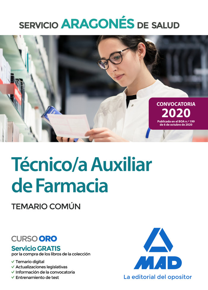 Técnico/a Auxiliar de Farmacia del Servicio Aragonés de Salud (SALUD-Aragón). Temario común