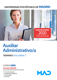 Auxiliar Administrativo de la Universidad Politécnica de Madrid. Temario volumen 1