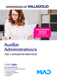 Auxiliar Administrativo/a de la Universidad de Valladolid. Test y Supuestos Prácticos