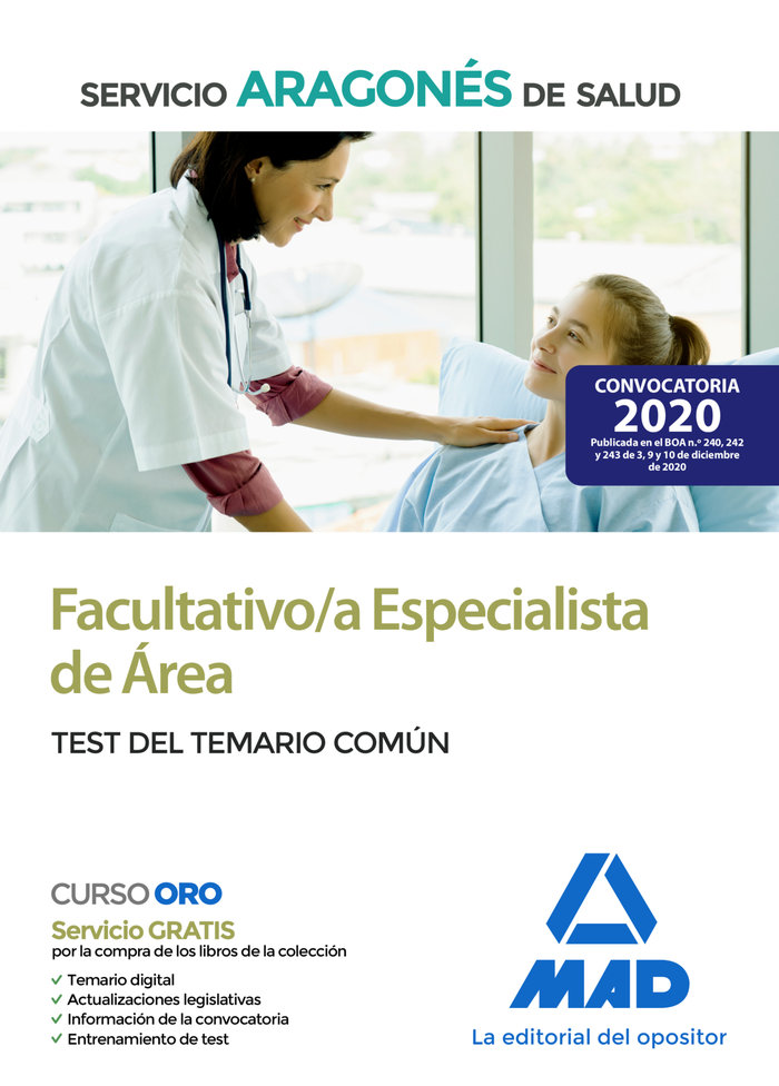 Facultativo/a Especialista de Área del Servicio Aragonés de Salud (SALUD-Aragón). Test del temario común