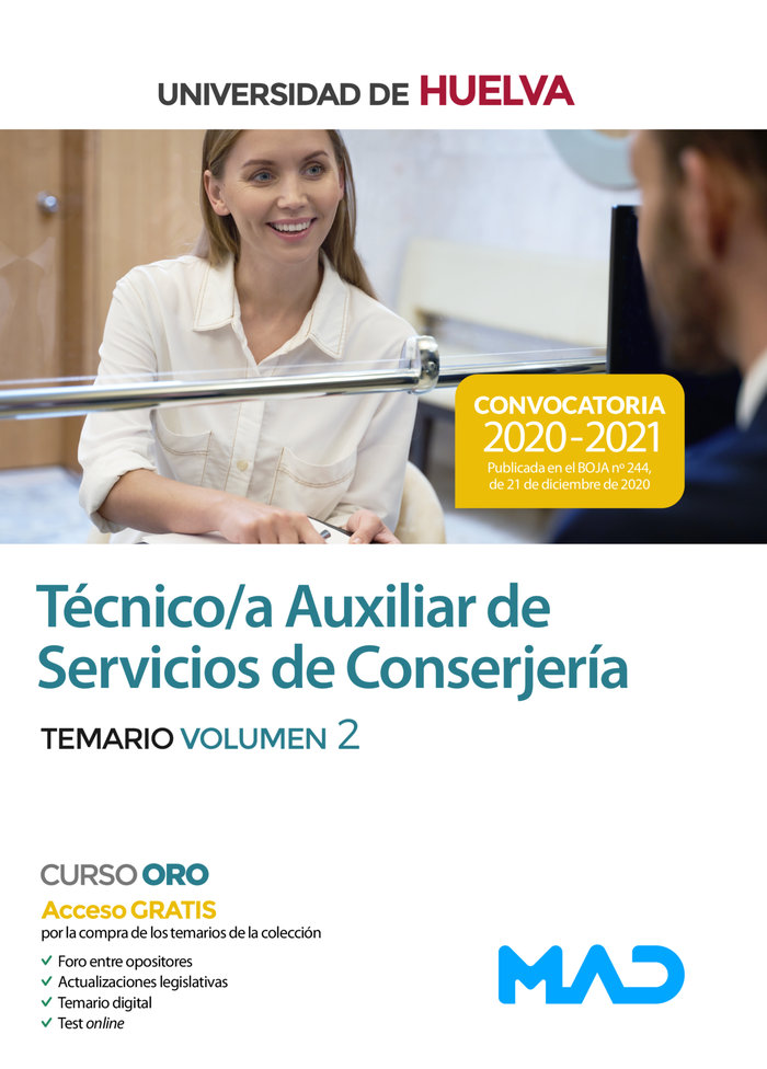 Técnico/a Auxiliar de Servicios de Conserjería de la Universidad de Huelva. Temario volumen 2