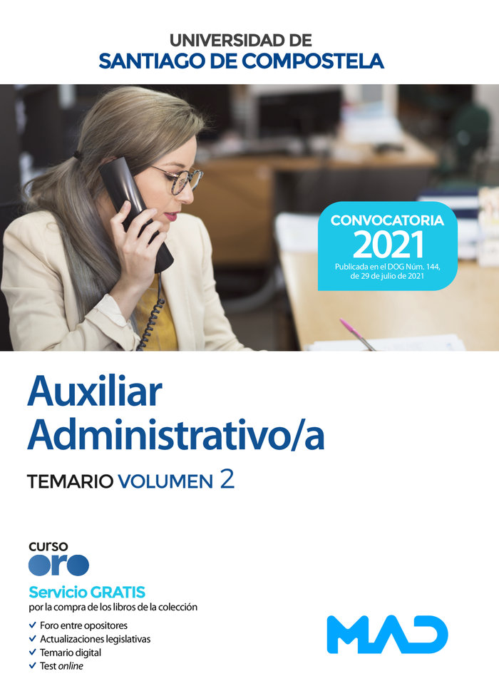 Auxiliar Administrativo/a de la Universidad de Santiago de Compostela. Temario Volumen 2