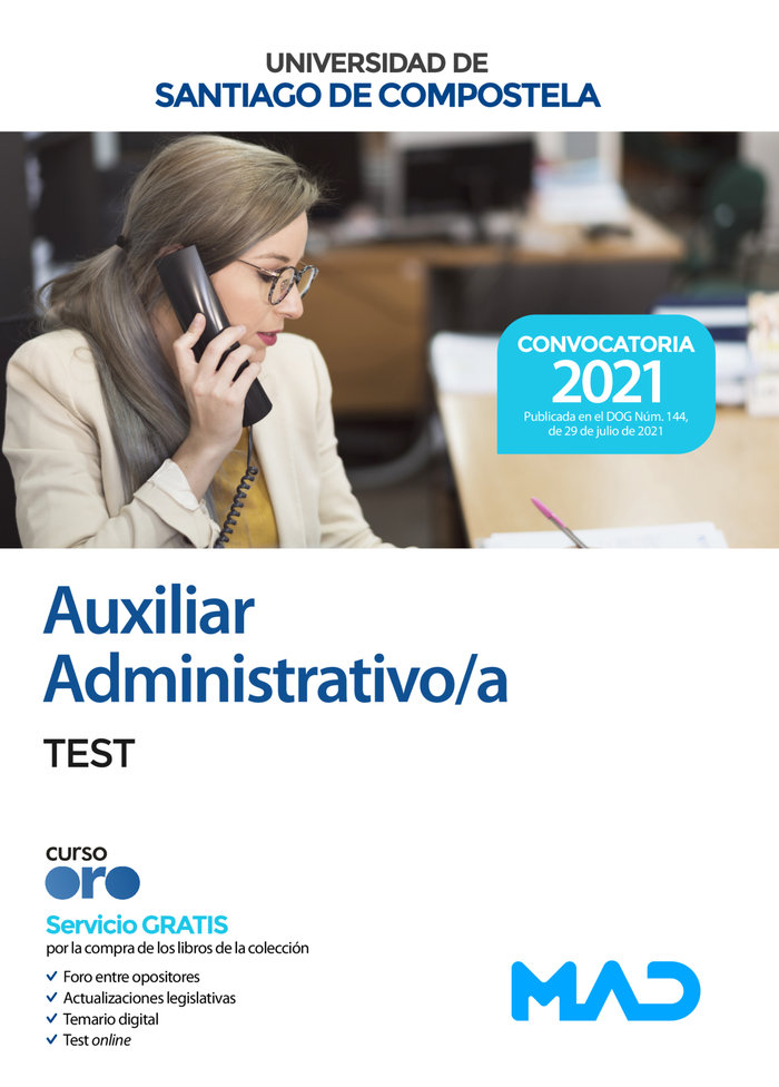 Auxiliar Administrativo/a de la Universidad de Santiago de Compostela. Test