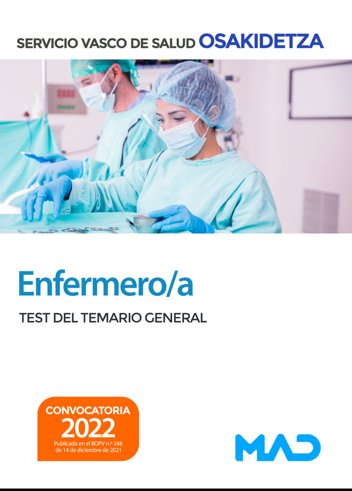 Enfermero/a de Osakidetza-Servicio Vasco de Salud. Test del Temario General