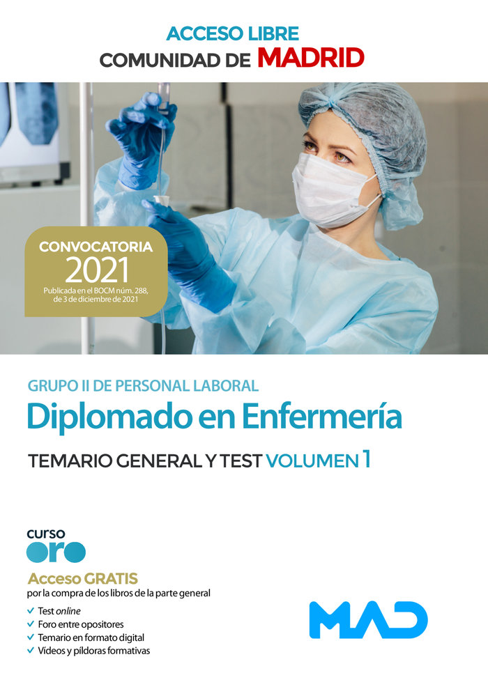 Diplomado enfermeria comunidad madrid temario general y test vol