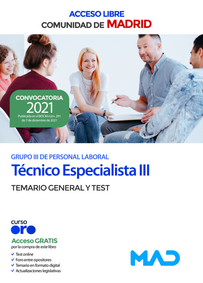 Tecnico especialista iii comunidad madrid temario general y test
