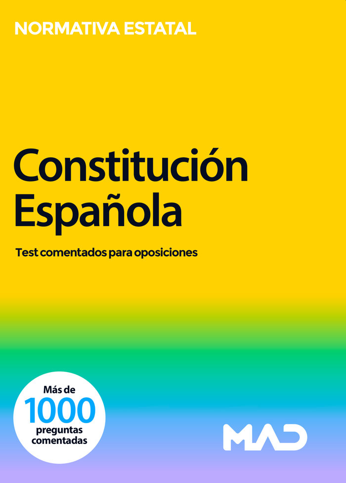Constitucion española test comentados para oposiciones - Papelería Librería  El Compas