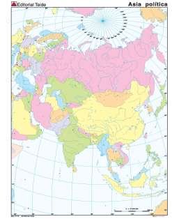 Mapa Mudo Asia Politico Color 100 Uds El Ninot Papeleria S L