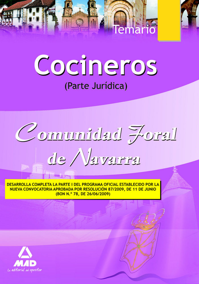 Cocineros, comunidad foral de navarra. temario parte juridic