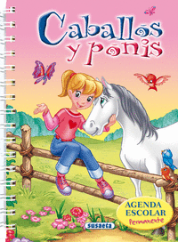Agenda escolar permanente caballos y ponis rosa