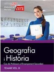 Cos de professors d'ensenyament secundari. geografia i histo