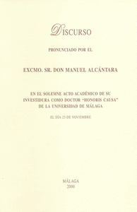 Discurso pronunciado por el Excmo. Sr. Don Manuel Alcántara