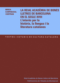 La reial academia de bones lletres de barcelona en el segle