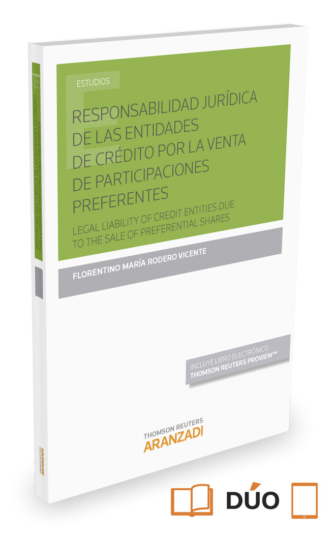 Responsabilidad jurídica de las entidades de crédito por la venta de participaciones preferentes (Papel + e-book)