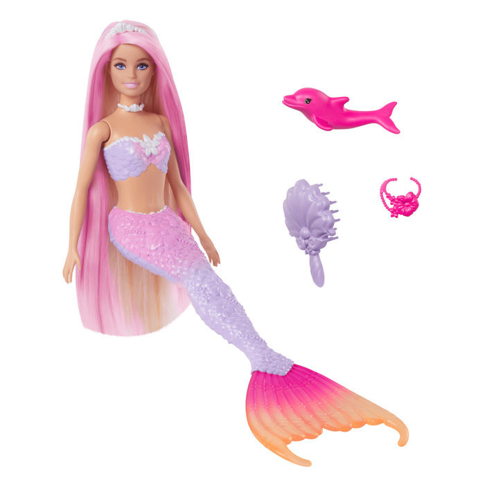 Muneca Barbie Sirena Sirena Pelo Barbie Cambia Color Agua Muñeca