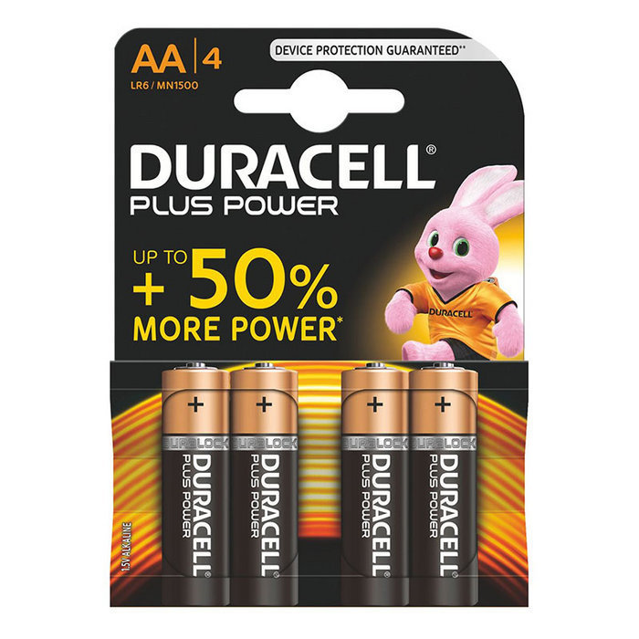 Pila alcalina duracell plus power aa lr6 blister 4 uds - Librería Q Pro Quo