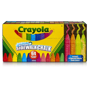 Tiza crayola suelo lavables 64 colores surtidos