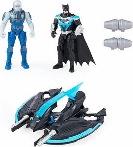 Batman vehiculo batwings y 2 figuras 10cm batman&mr freezee