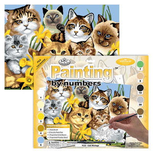 Pintar por numeros 13 piezas. gatos