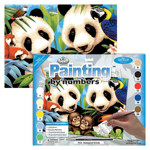 Pintar por numeros 13 piezas. pandas