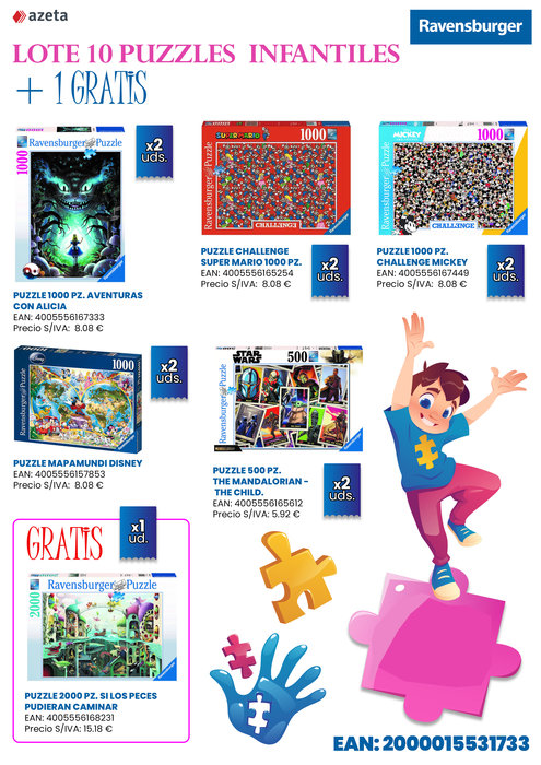 pirámide Gestionar considerado Lote puzzles infantiles 10 + 1 gratis - Librería Q Pro Quo