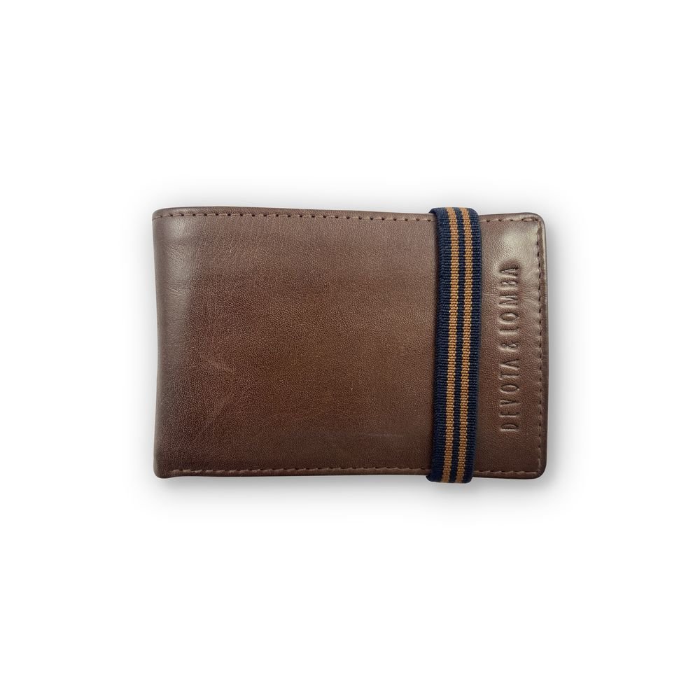 Marrón Monederos Cremallera Hombre DAVILETTO Cartera Billetera Con