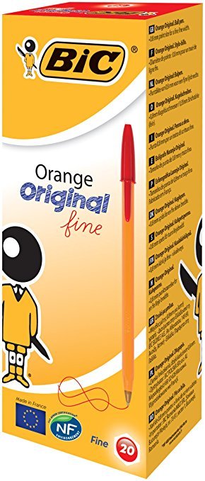Boligrafo bic naranja rojo - Librería Amarilla