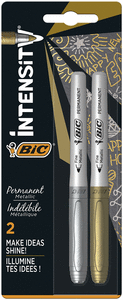 Rotulador bic intensity permanente blister 2 uds oro y plat
