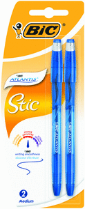Boligrafo bic atlantis 1,0mm azul blister 2 unidades