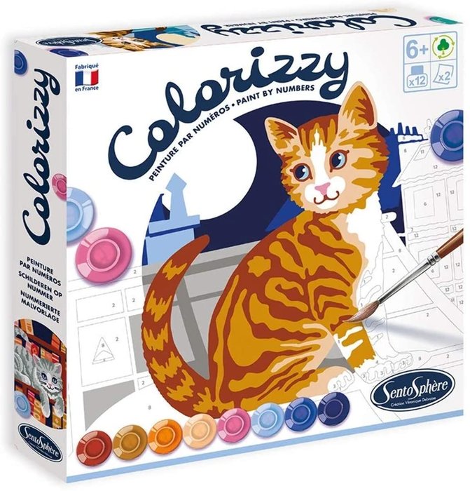 Juego set de pintura colorear por numeros colorizzy gatos